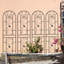 Treillis de jardin en métal 86,7 po x 19,7 po noir antirouille, motif paon pour support de plantes roses