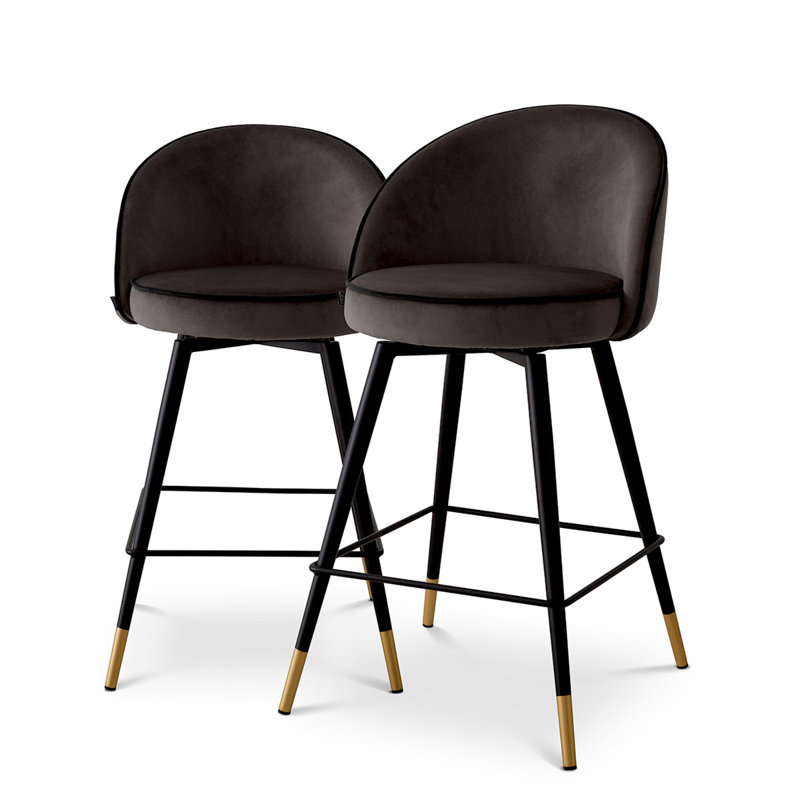 Tabouret pivotant Cooper, Roche gris foncé, Tabouret de comptoir (siège d'une hauteur de 26,3