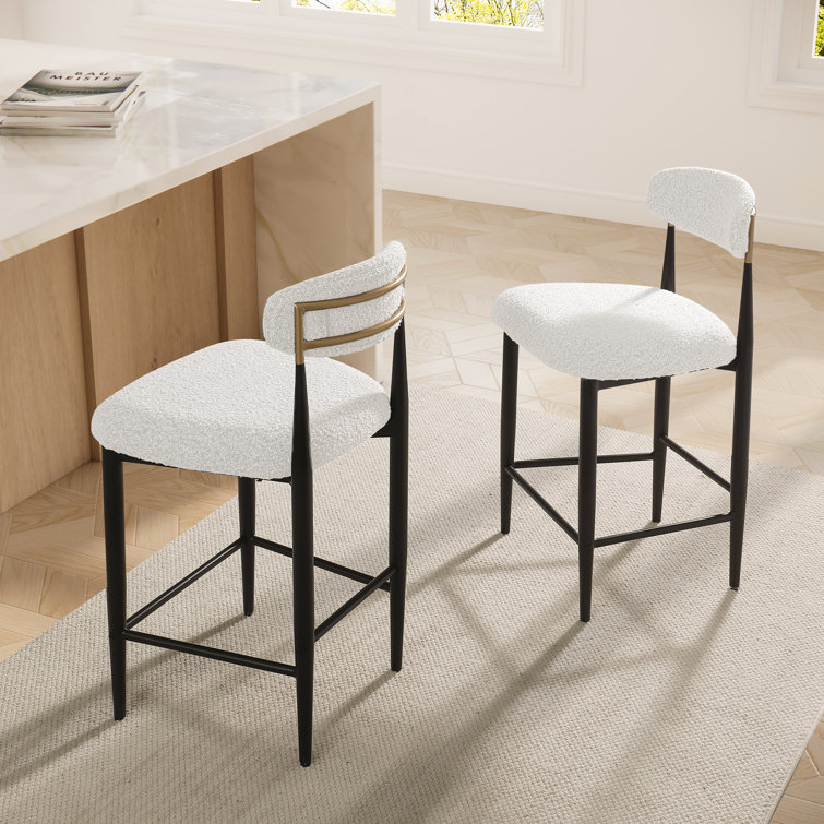 Kylil Upholstered 25.8'' Counter Stool with Metal Frame (Set of 2)