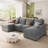 Chenille Sectional Sofa with Adjustable Armrest Pillows-519082990