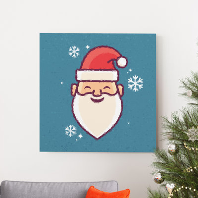 Reproduction d’art sur toile tendue bleu père Noël