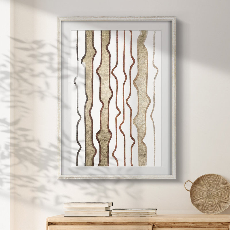 Jagged Flow III -Framed Print, 28.5" H x 20.5" W, White