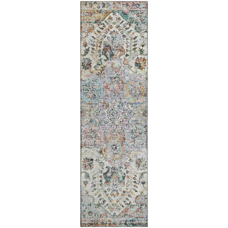 Premium Machine Washable Mayfield AMF2138 global Rug, 2'3" x 7'6" Runner, Sage