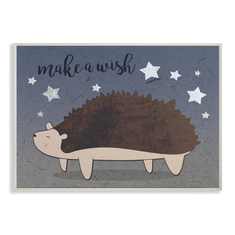 Plaque décorative hedgehog et étoiles Rameriz, H 12,5 po x l 18,5 po x P 0,5 po