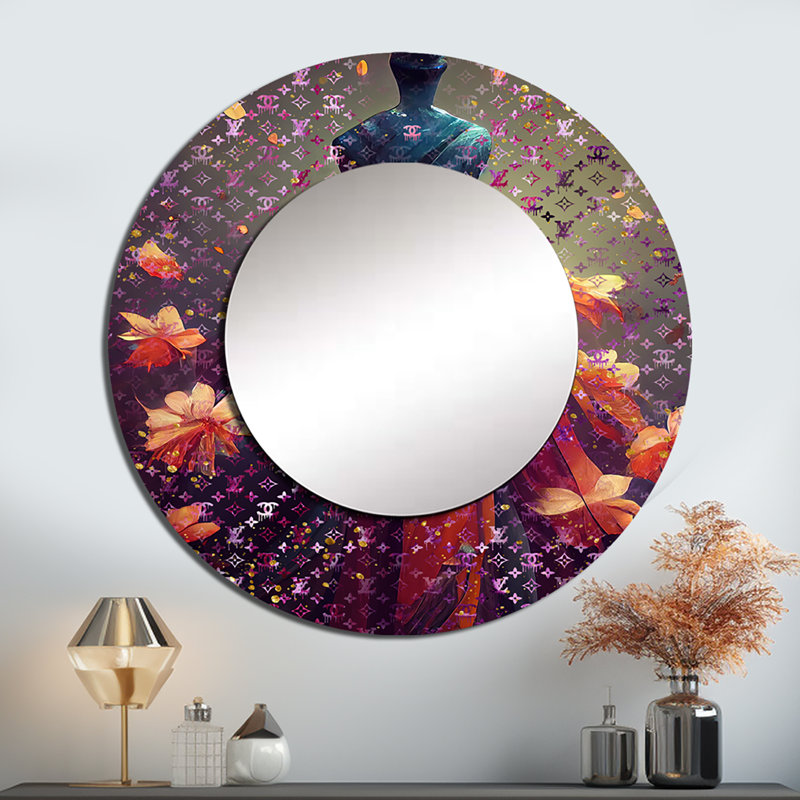 Sophiamae Luxurious Fantasy Dress I - Fashion Decorative Wall Mirror, Glam Round Mirror, Printed Metal Art, 36" x 36"