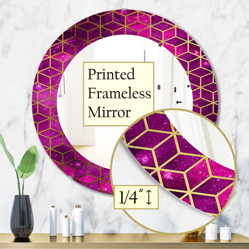 Capital Honeycomb Contemporary Accent Mirror, 31.5" H x 31.5" W, Purple/Gold