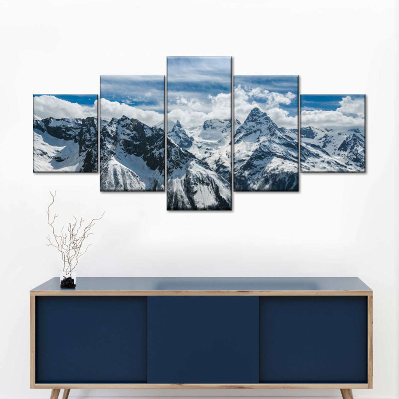 «Snow Mountain Peaks», reproduction d'art sur toile, H 55 po x l 24 po x P 1,25 po