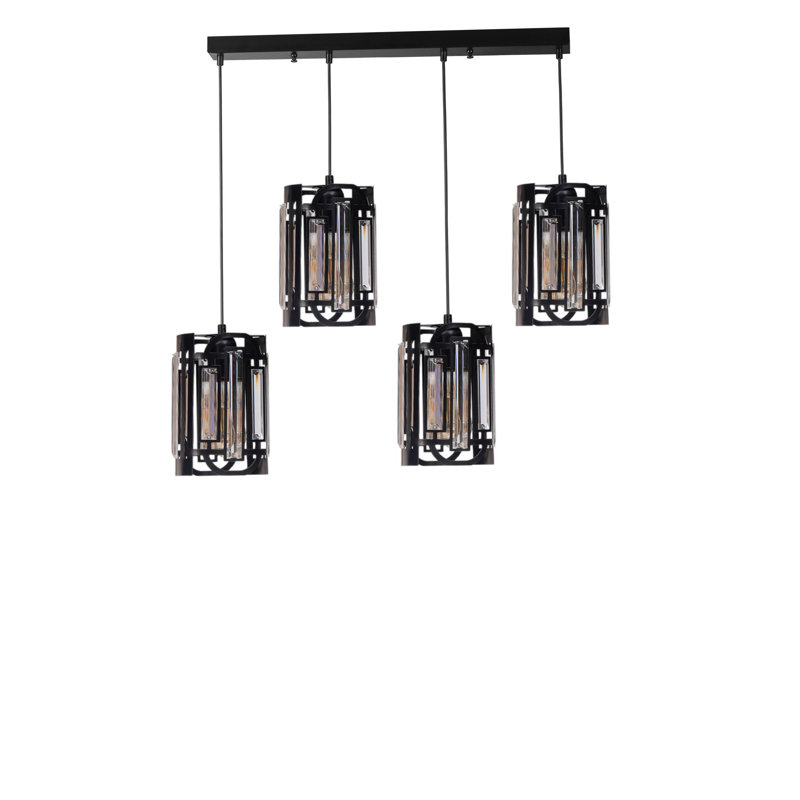 Lustre, Noir, 4 étages, Quatre lumières