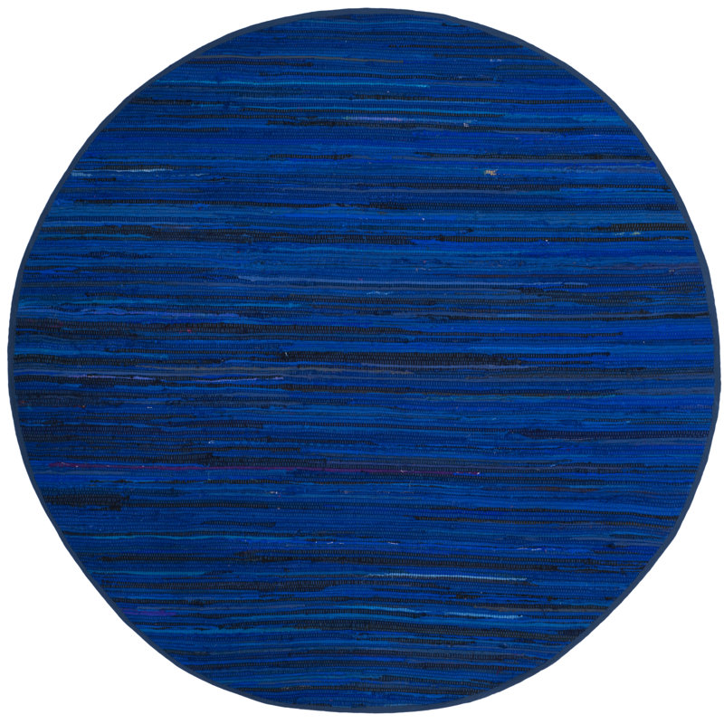 Burkhart Rug Hand Woven Cotton Striped Rug, Round 4'