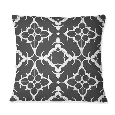Coussin décoratif quadrilobe gris foncé - transitionnel
