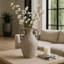 Grand vase de table rustique en terre cuite avec orbes sous les poignées - Vases contemporains pour fleurs et intérieurs décoratifs - 26 po, gris