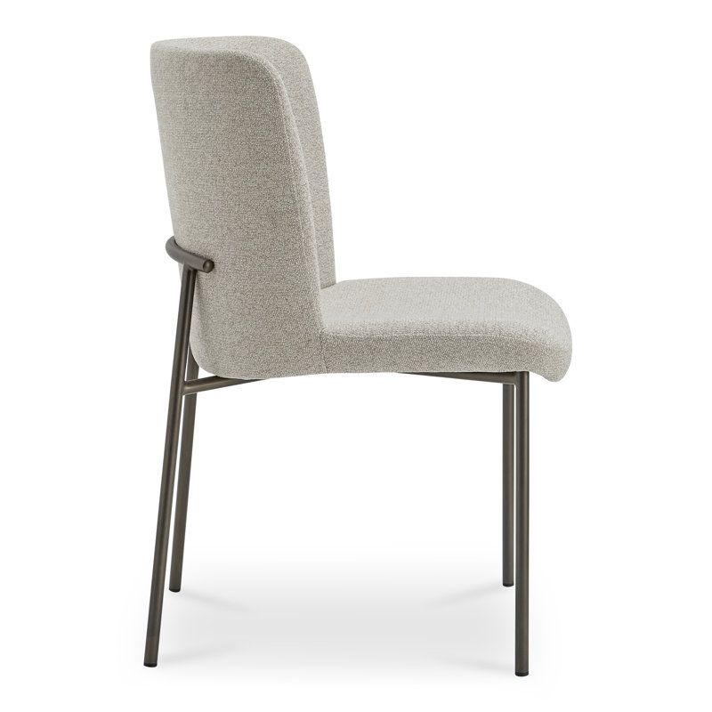 Early Upholstered Dining Chair, White Polyester