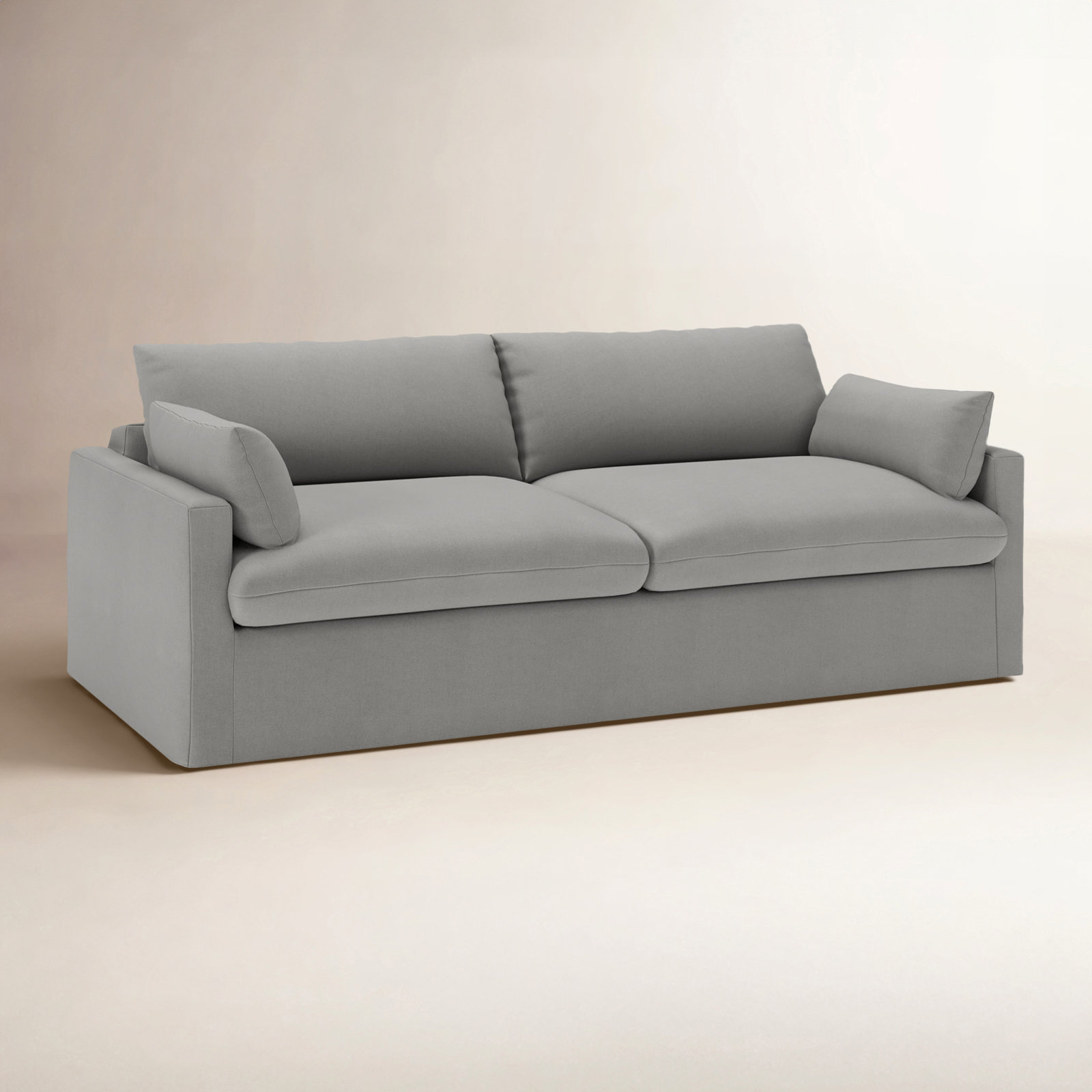 Luna 90'' Sofa, Bayou Light Gray Canvas