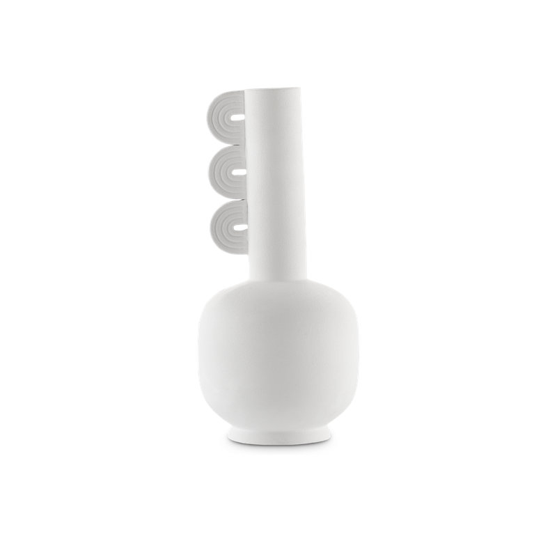Happy 40 Handmade Ceramic Table Vase, Textured White