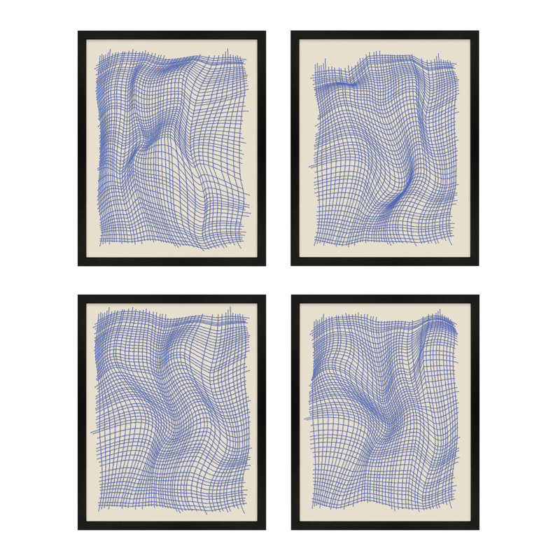 Netting by Jacques Pilon, 38" H x 120" W x 1.25" D, Black Single Structure Framed Paper