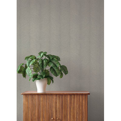 Ione Grey Textured Chevron Wallpaper