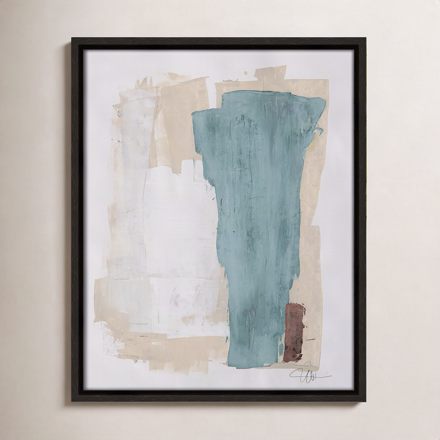 Hubbard "Together We Work-II" Print, Espresso Framed, 15.5" H x 12.5" W x 2" D