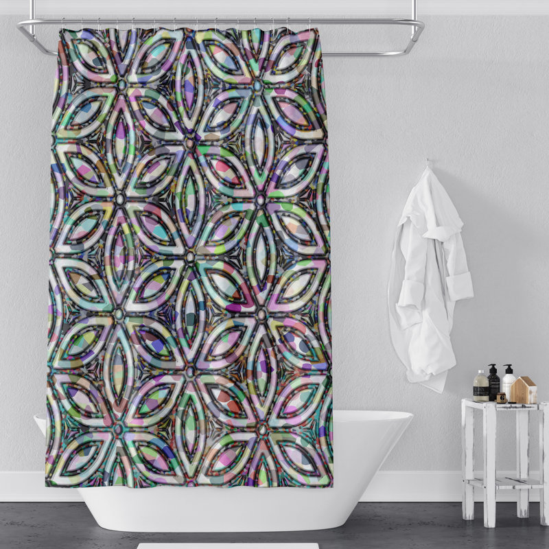 Geometric Shower Curtain, 93" H x 70" W