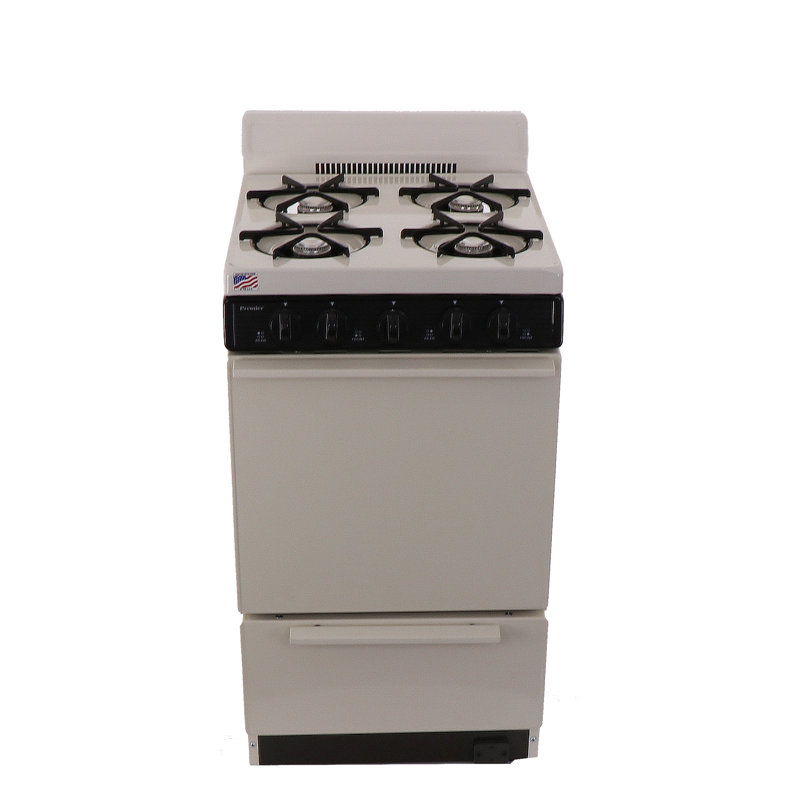 20" Battery Gas Range, Cream