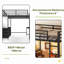 Lit mezzanine double avec bureau, lit mezzanine avec tiroirs, lit mezzanine avec lumière DEL et USB, structure de lit mezzanine robuste, lit mezzanine avec miroir, lit mezzanine multifonctionnel pour adolescents.-296932062