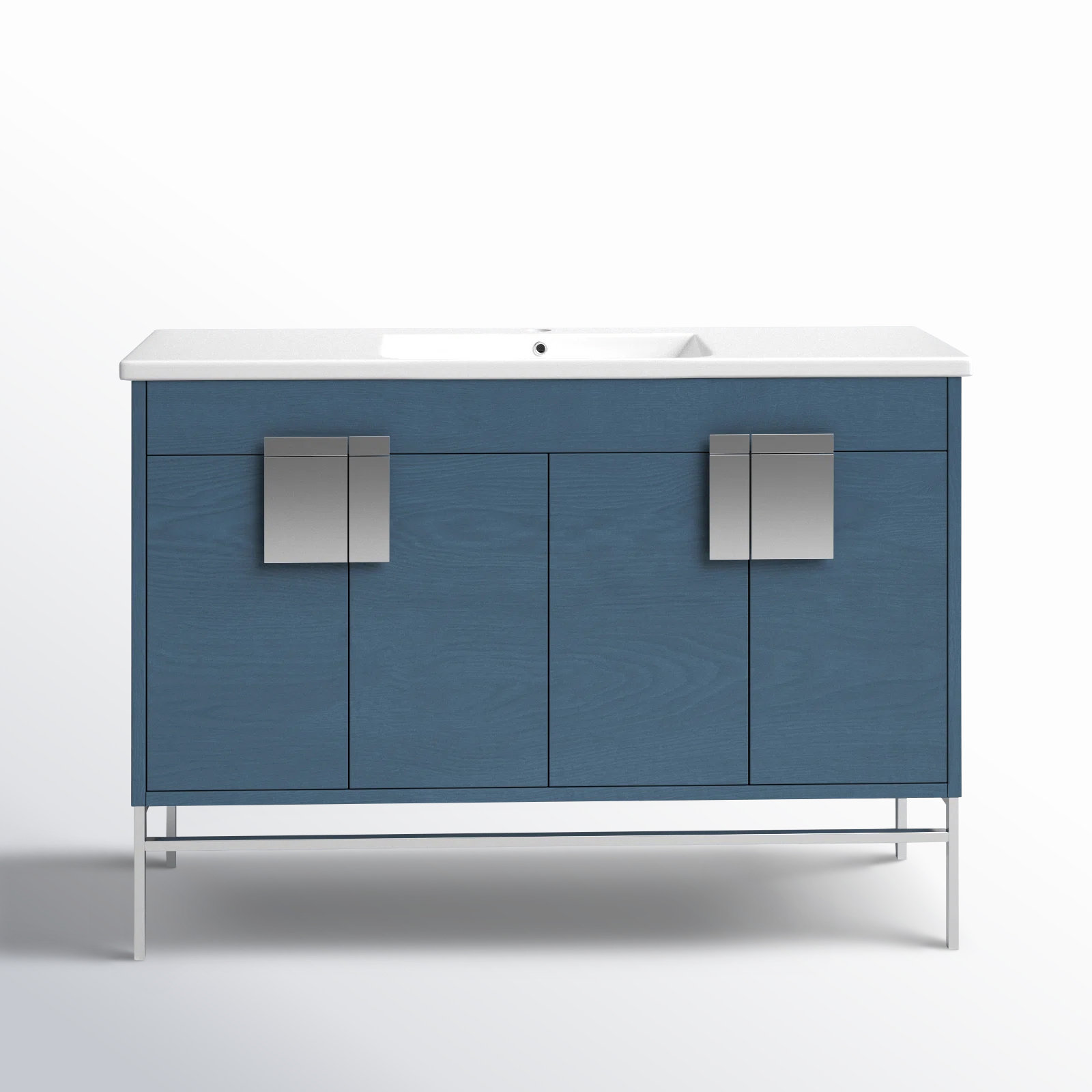 Maisie 48'' Single Bathroom Vanity, Polish Chrome, Blue