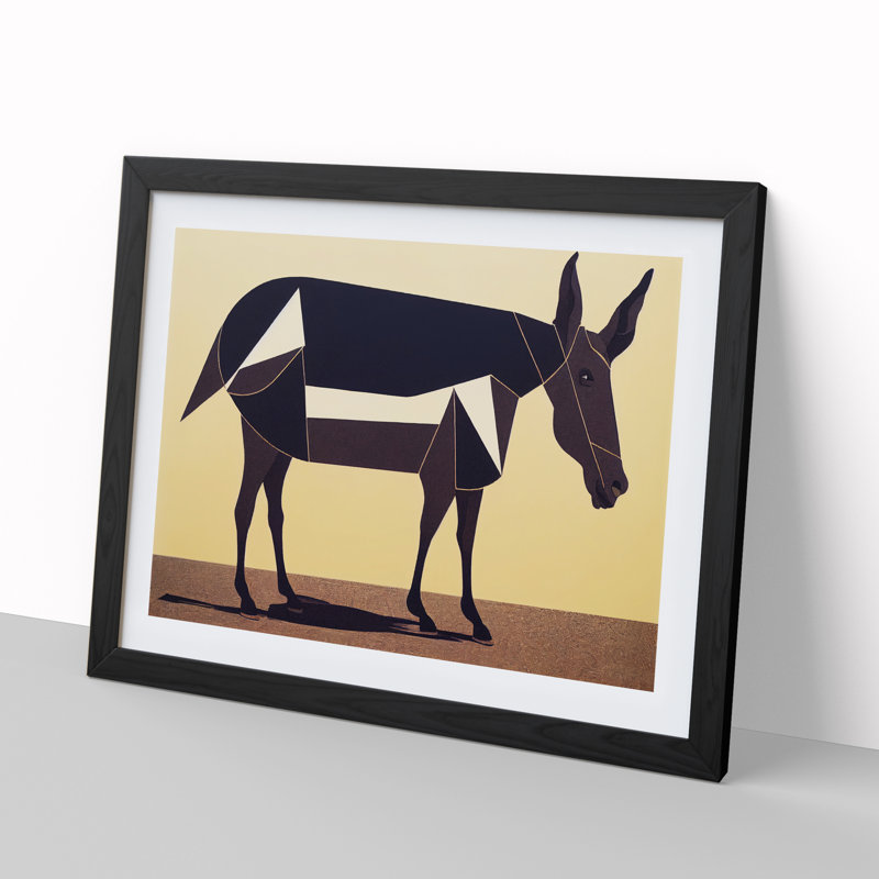 Abstract Donkey Art Vol.1 - Single Picture Frame Print, Black, 34cm H x 46cm W x 2cm D