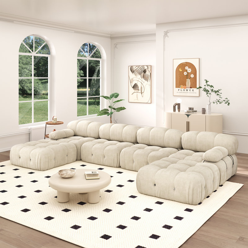 Canapé et canapé modulaire Regana Boneless, Beige