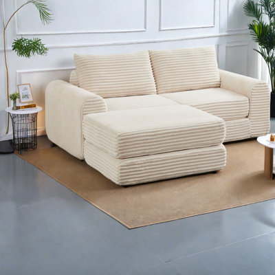 Canapé-lit moderne 2 en 1 en velours côtelé de 192 cm (75,5 po) pour la maison
