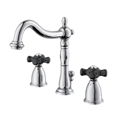 Robinet de salle de bain espacé à deux poignées à 3 poignées avec bonde escamotable Kingston Brass Duchess