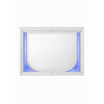 Tarian Pearl White Finish Mirror W/Led