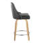 Tabouret de comptoir à hauteur fixe cloutée 26 po avec pieds en bois courbé et repose-pieds rond - ensemble de 2-109575513