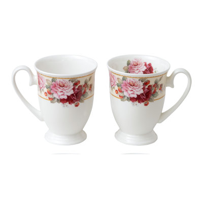 Ensemble de 2 tasses à café ou à thé Bone China