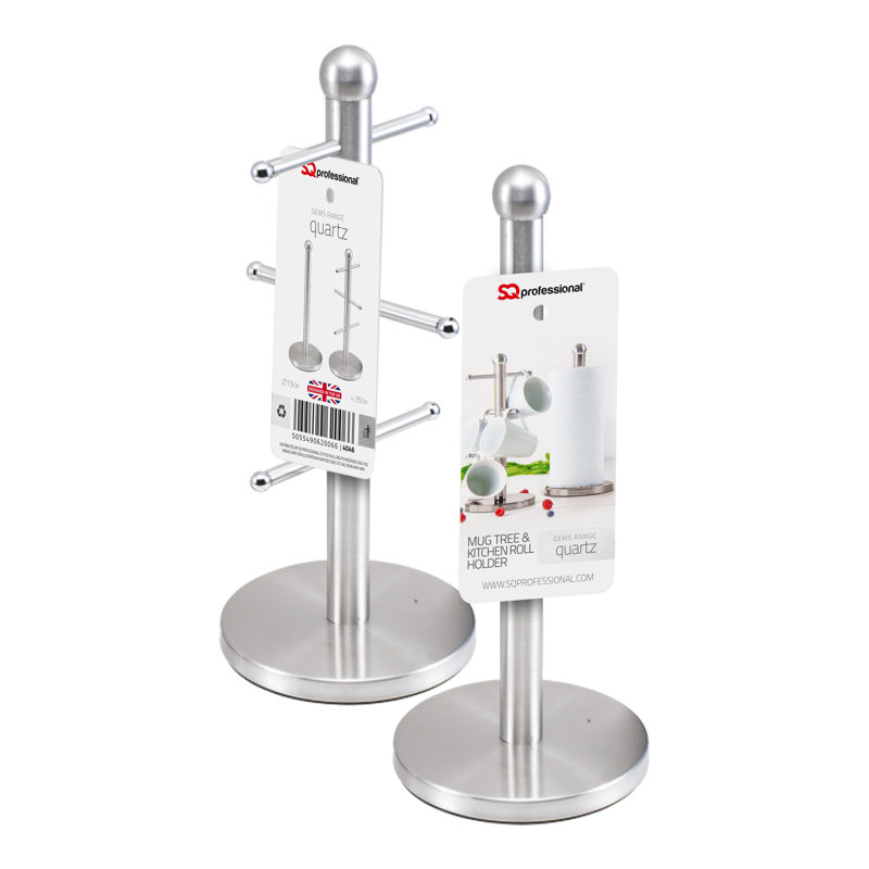 Gems Steel Mug Tree, Quartz (Silver)