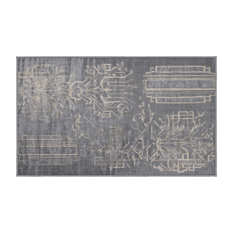 Tapis gris lavable à la machine, Tapis de couloir 2 pi x 5 pi