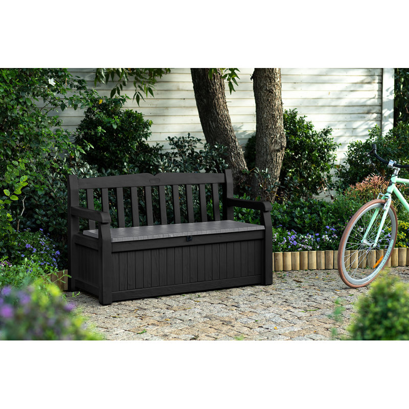 Graphite Resin Outdoor Storage Bench with 70 Gallon Capacity