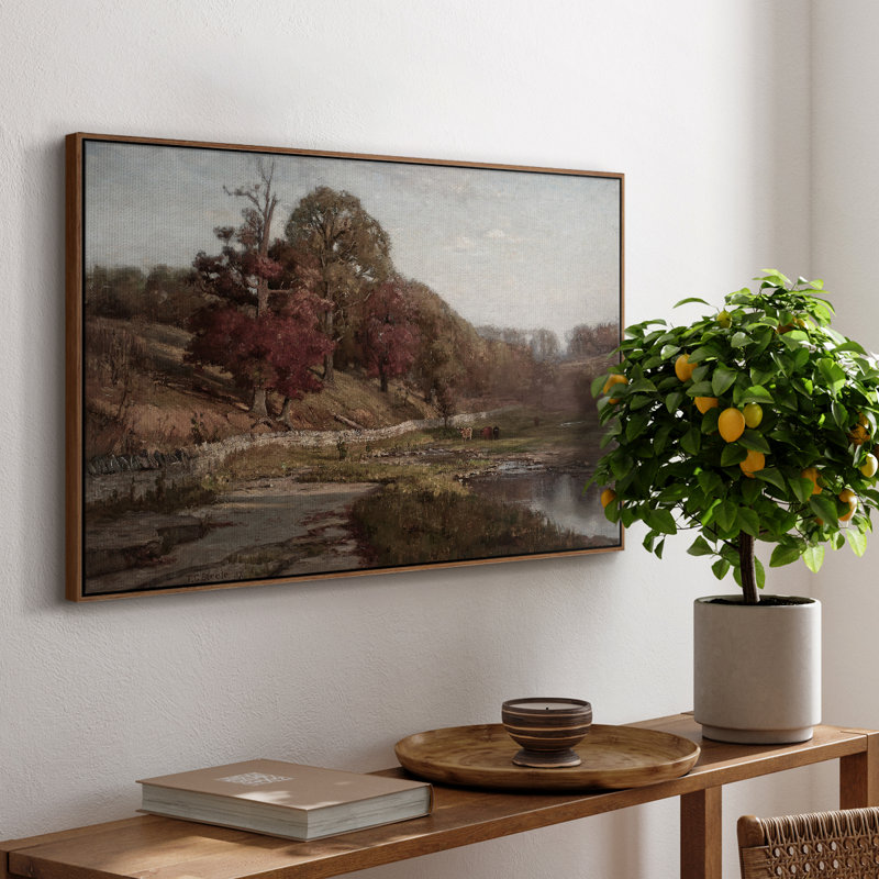 "Vintage Landscape -CCCXIV" sur toile, Noyer, H 25 po x l 37 po