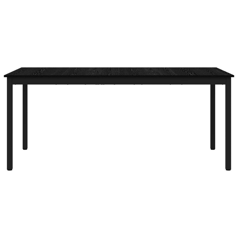 Metal Base Dining Table, 75cmH x 180cmL x 90cmW, Black