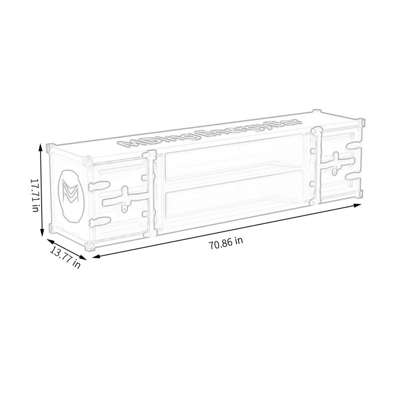 Crédence de rangement l 70,86 po Kadia, H 17,71 po x l 70,86 po x P 13,77 po