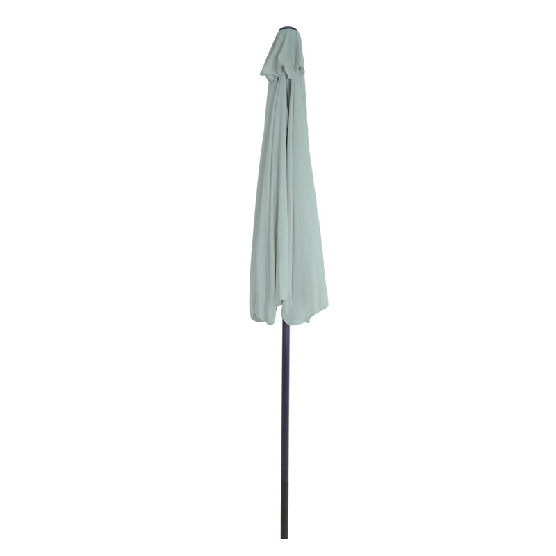 Abat-jour de patio demi-parasol - Parasol de patio de 9 pi avec manivelle - Petit auvent pour balcon, table ou terrasse par Pure Garden (vert poussiéreux)