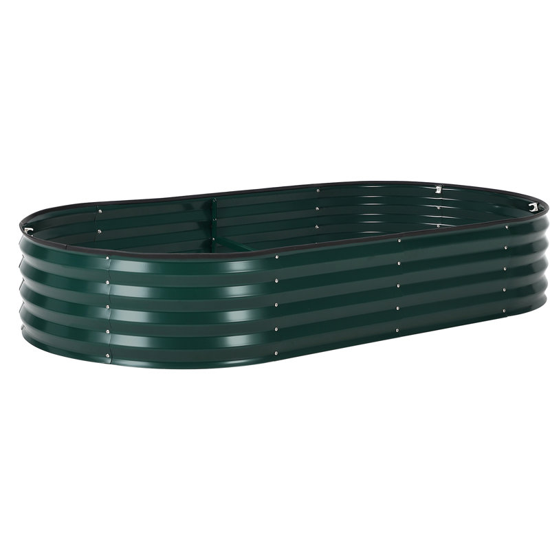 Metal Raised Garden Bed, 30cm H x 180cm W x 90cm D, Green