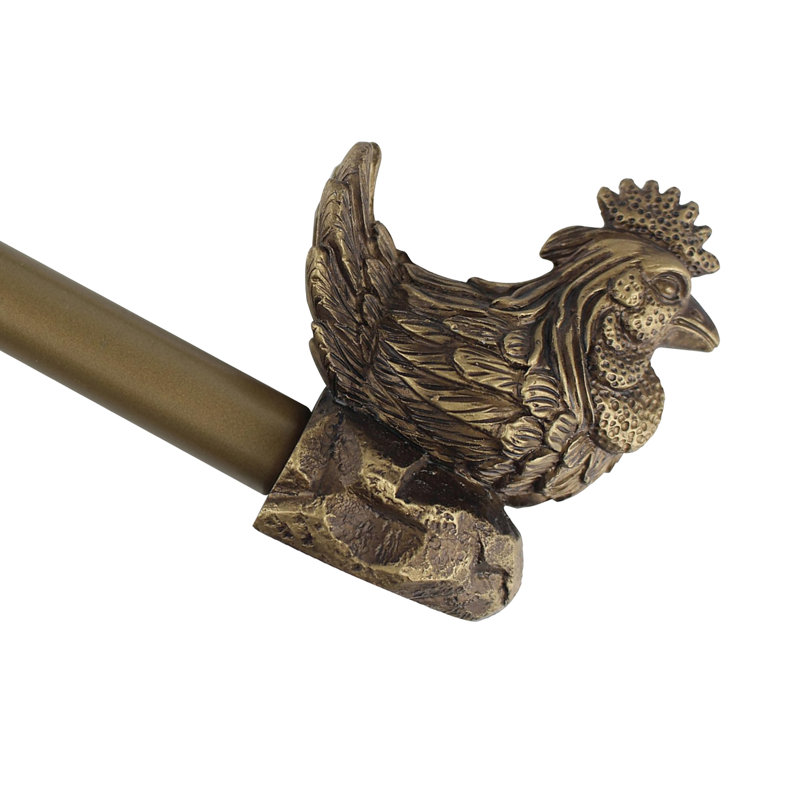 Tringle à rideaux simple Pilarcitos Rooster, H 1 po x l 120 po x P 1 po, Doré de la Renaissance