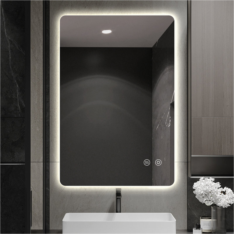 Backlit LED Bathroom Vanity Mirror, Frameless, 36” x 24”