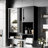 Wall Mounted Bathroom Mirror Cabinet - 29.39'' X 7.28'' 28.74'', Adjustable Shelf, Hd Glass, , Modern Black Medicine With Towel Bar 29'' 28'', Mounted, ,-351785717