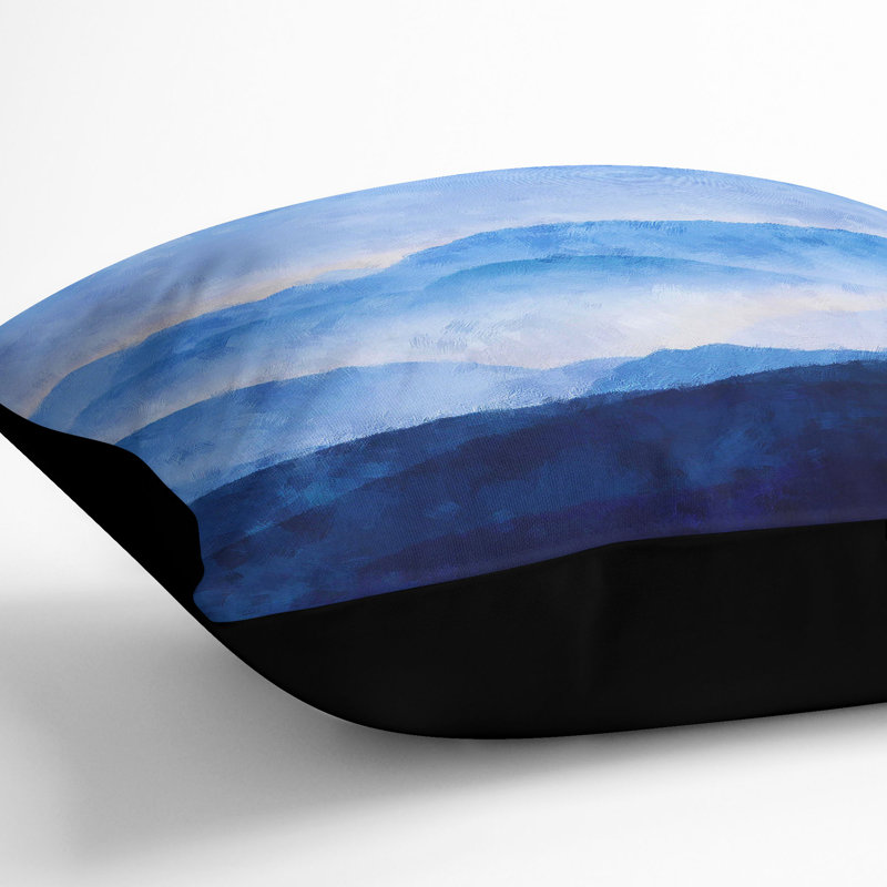 Mountain Sky Cushion with Filling, 55cm H x 55cm W x 20cm D, Black