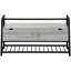 Banc de vestibule rectangulaire moderne 42 po avec stratifié gris et métal noir pour poignées de rangement