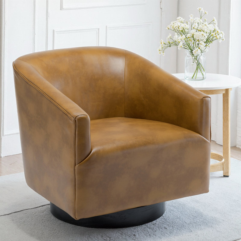 Chaise pivotante en similicuir Garland, Chameau