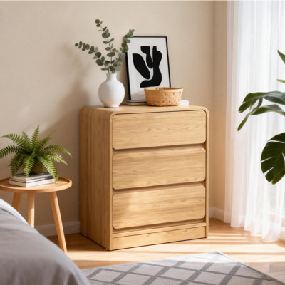 3-Drawer Nightstand For Bedroom