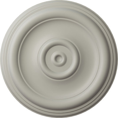 Médaillon de plafond traditionnel Endurathane, DO 12 po x P 1 po (convient aux auvents jusqu'à 2 3/4 po), pot peint à la main de finition crème