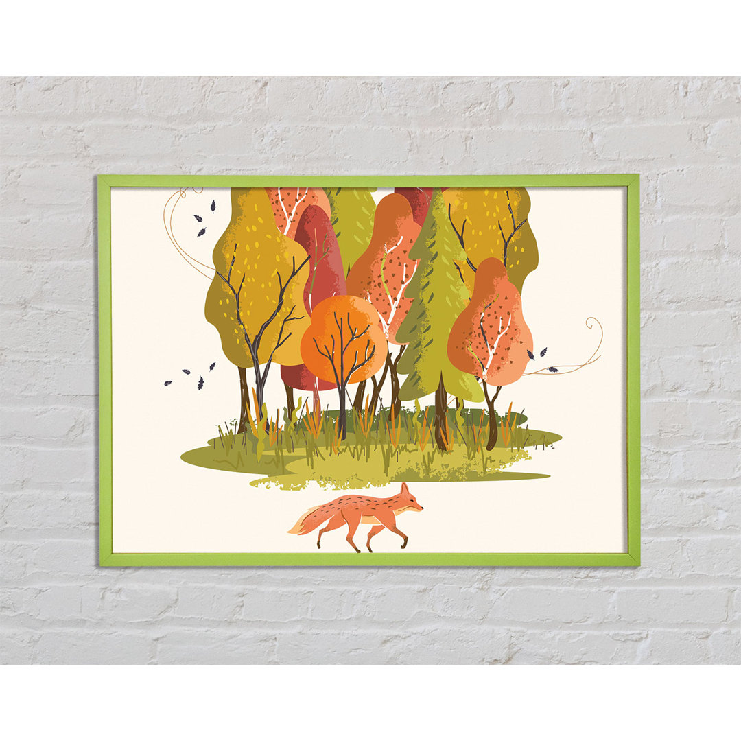 Fox In The Woodland - Einzelner Bilderrahmen Kunstdrucke