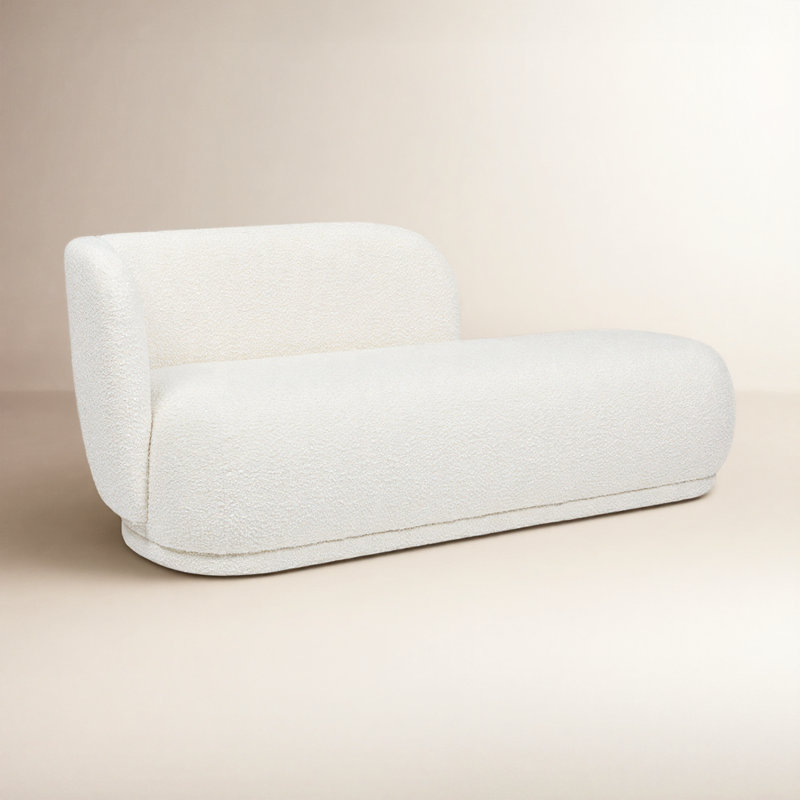 Flâneuse rembourrée, Bouclé, Blanc